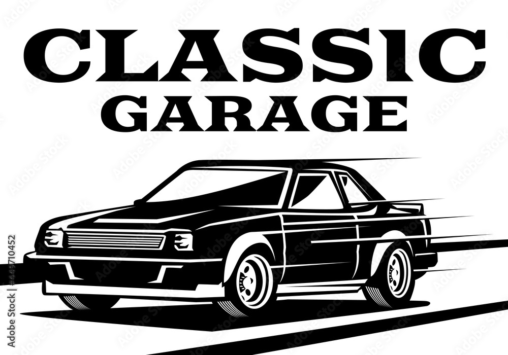 Vintage classic car illustration