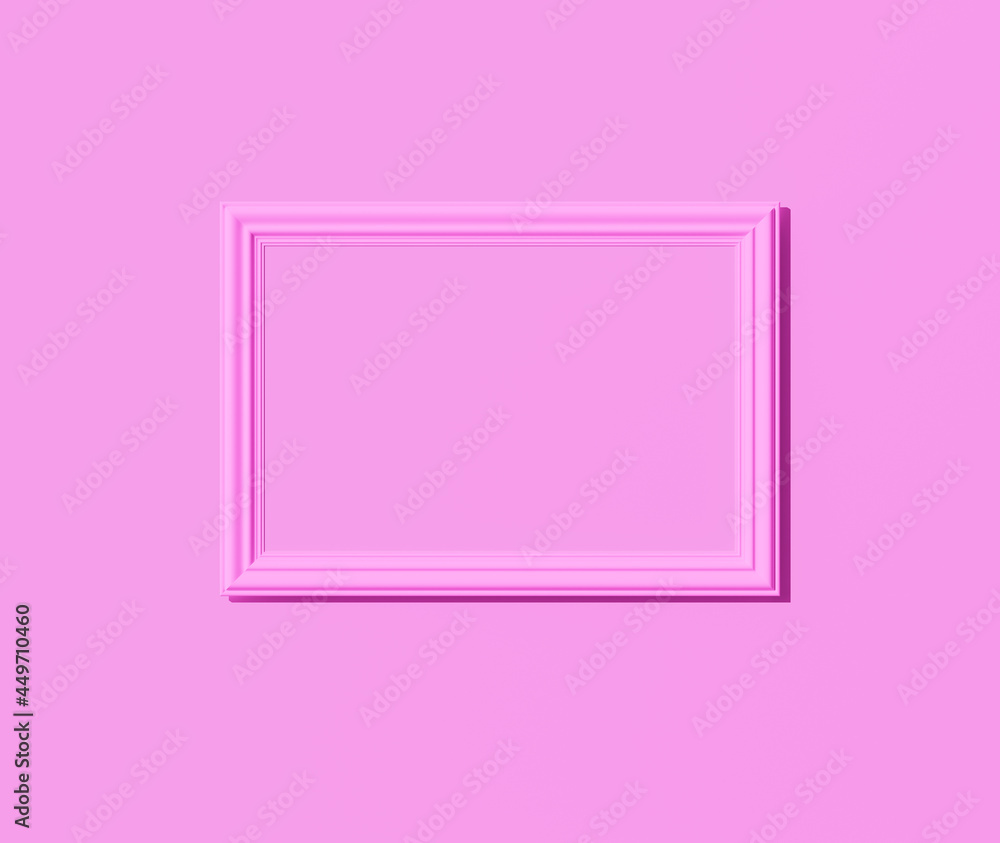 Empty frame on the wall with shadow. 3d rendering. Modern picture. Empty spase. Border frame. Pink blank. 3d illustration. Picture frame on the wall. Minimal concept. Monochrome template for business. Empty frame on the wall with shadow. 3d rendering. Modern picture. Empty spase. Border frame. Pink blank. 3d illustration. Picture frame on the wall. Minimal concept. Monochrome template for business.