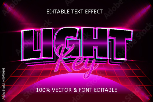 light key style neon editable text effect