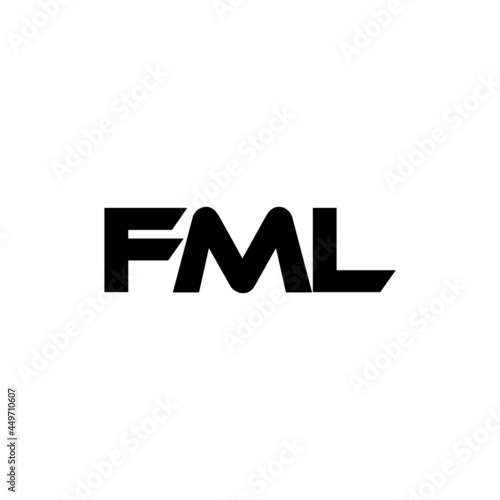 FML letter logo design with white background in illustrator, vector logo modern alphabet font overlap style. calligraphy designs for logo, Poster, Invitation, etc. photo