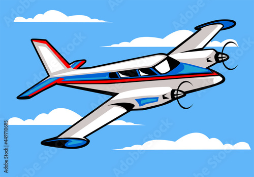 Vintage plane aviation illustration
