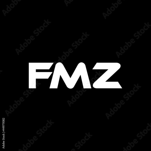 FMZ letter logo design with black background in illustrator, vector logo modern alphabet font overlap style. calligraphy designs for logo, Poster, Invitation, etc.