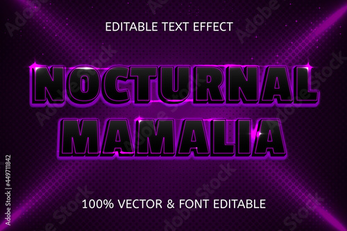 nocturnal style neon editable text effect
