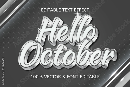 hello october style luxury editable text effect