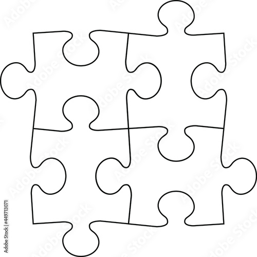Jigsaw puzzle piece flat vector icon for apps and websites