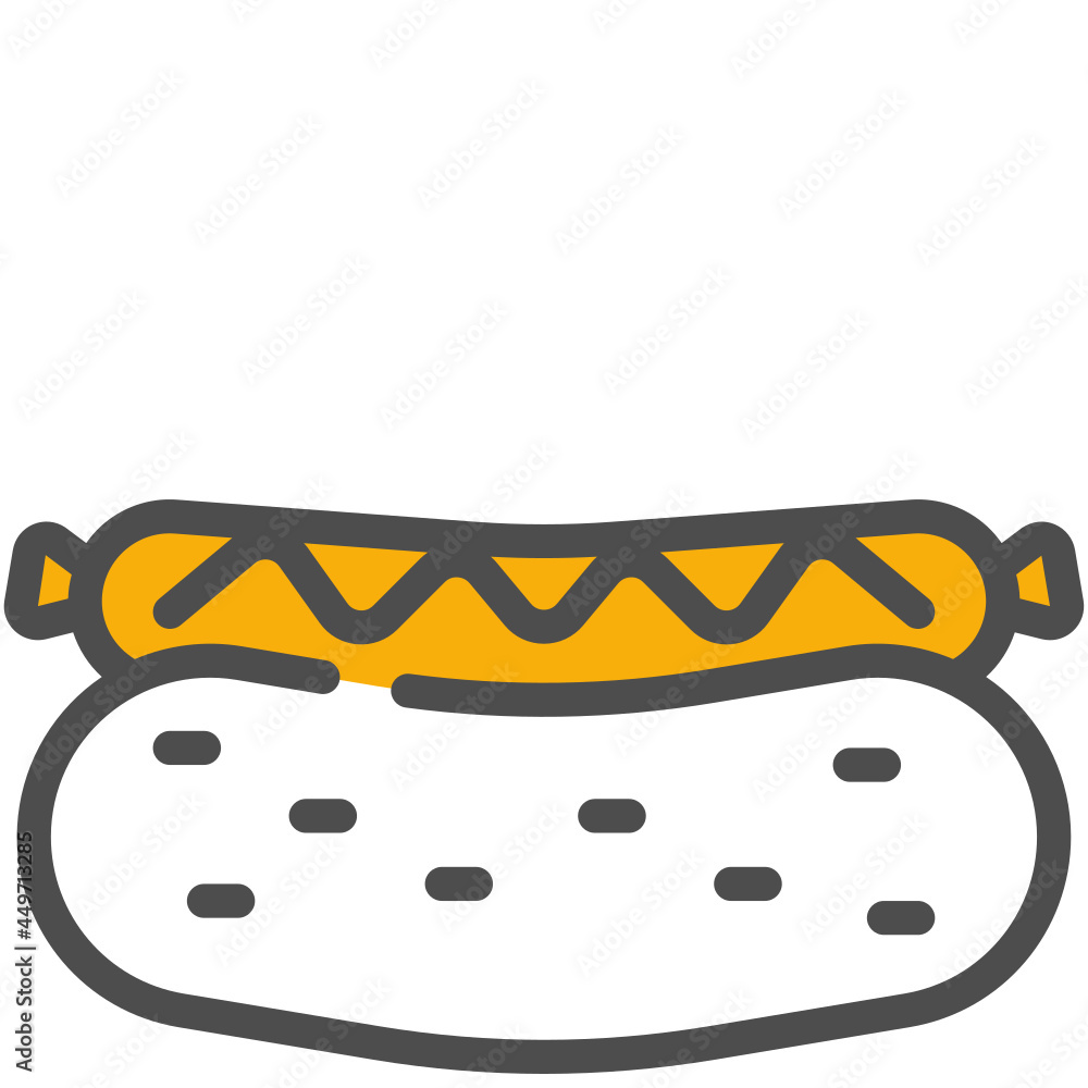 hot dog one color icon hot dog one color icon