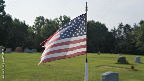 american flag in the park