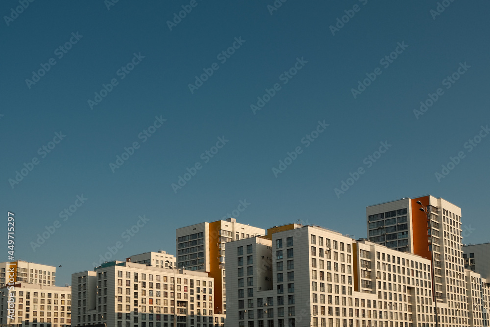 cityscape with modern buildings