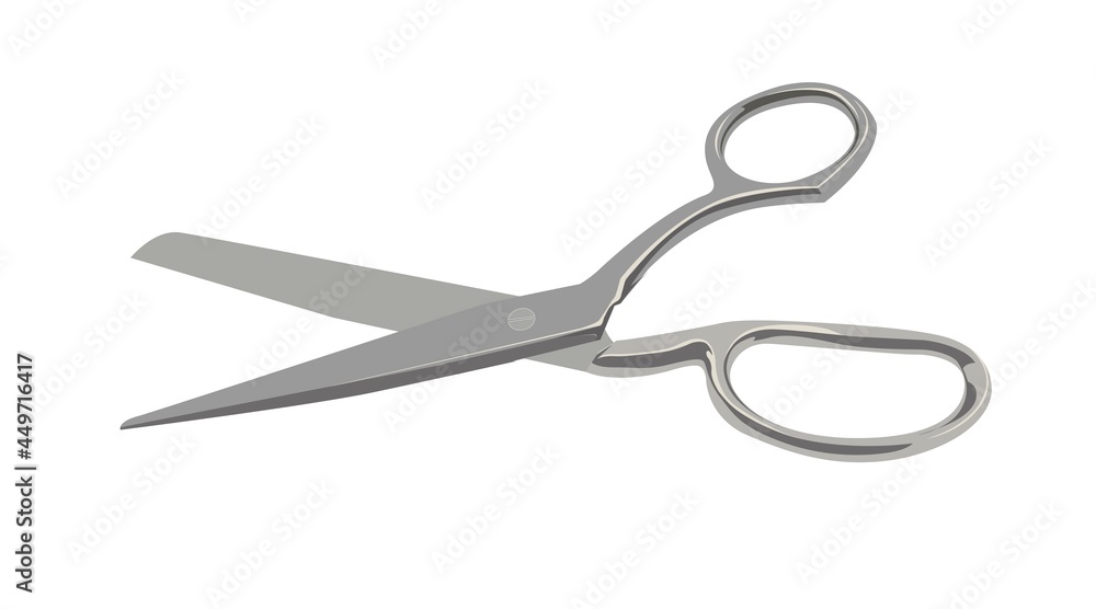 Steel Scissors. Vector isolated flat editable illustration of scissors Steel Scissors. Vector isolated flat editable illustration of scissors