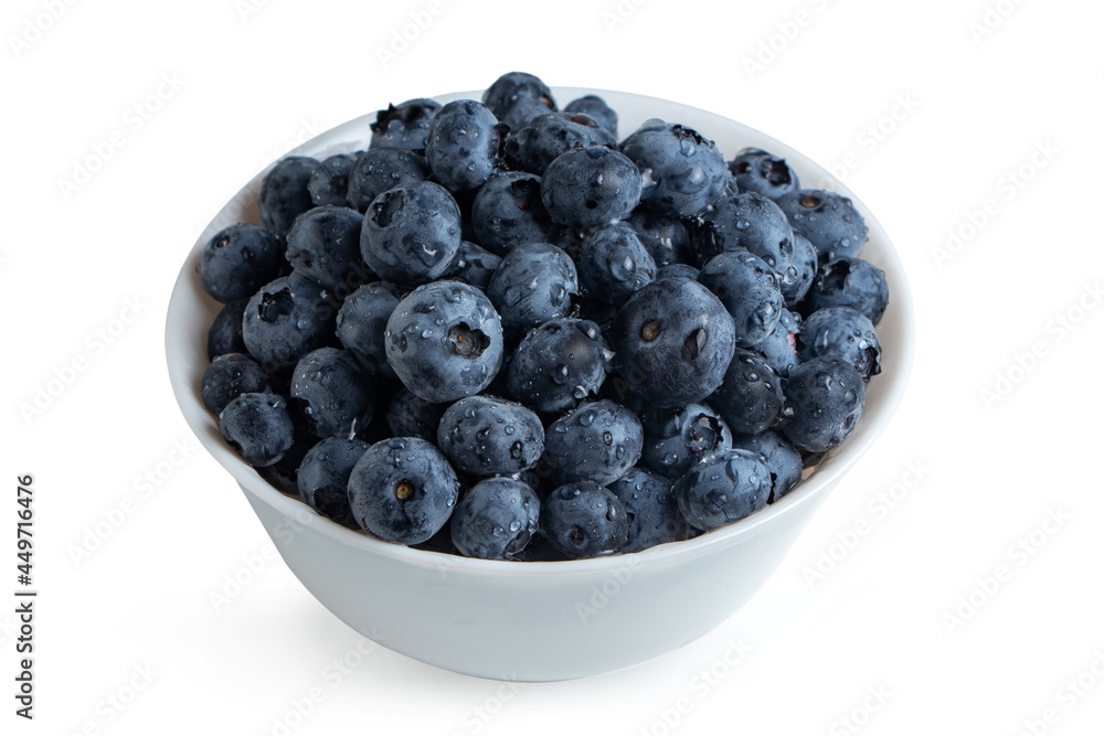 Blueberries in bowl isolated on white background Blueberries in bowl isolated on white background