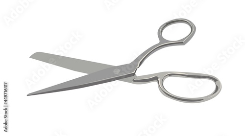 Steel Scissors. Vector isolated flat editable illustration of scissors