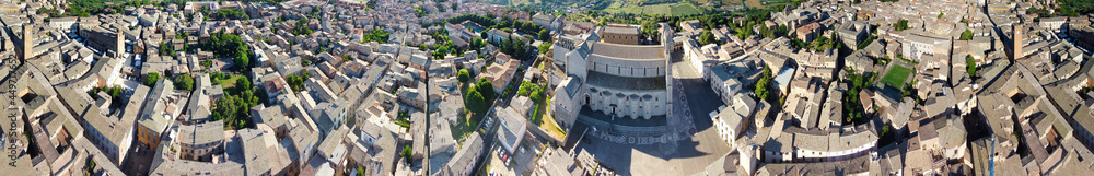 Orvieto, medieval town in central Italy. Amazing aerial view from drone.