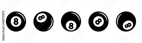 Billiard ball icons set