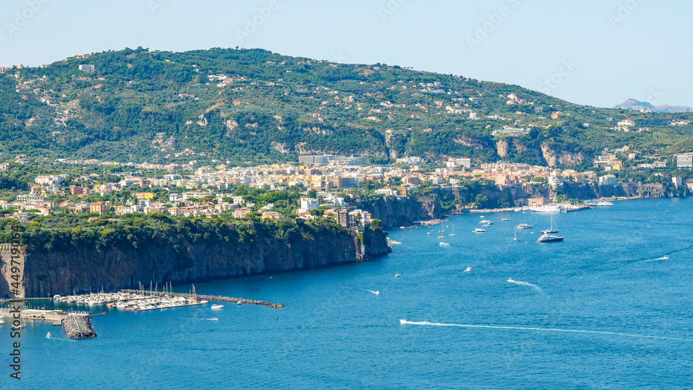 Sorrento overlooking the sea taken from Sant'Agnello, Naples, Italy
