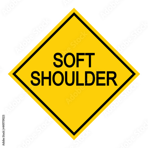 Soft shoulder Road danger car icon, traffic street caution sign, roadsign vector illustration, warning vehicle