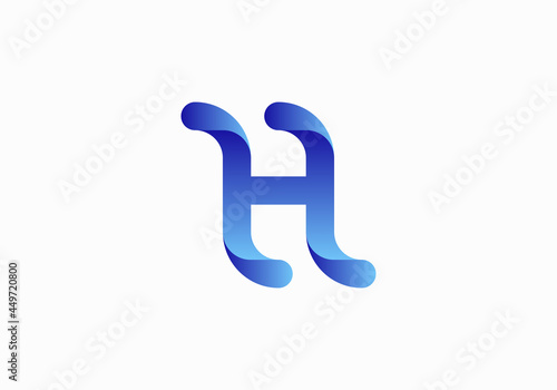 Letter H 3D Logo Template Vector. H monogram logo vector. H symbol vector.
