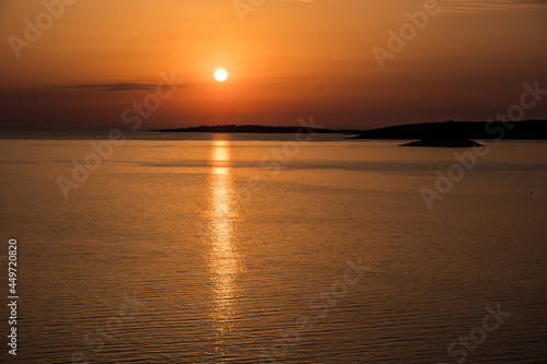 Beautiful sunset on Korcula Island, Croatia.