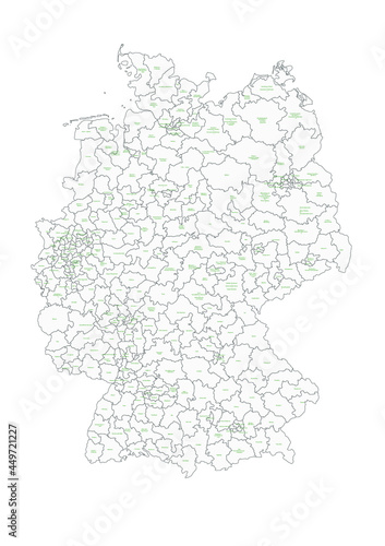 Karte der Wahlkreise in Deutschland mit Namen in 2021