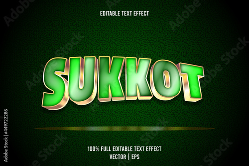 Sukkot editable text effect 3 dimension emboss luxury style
