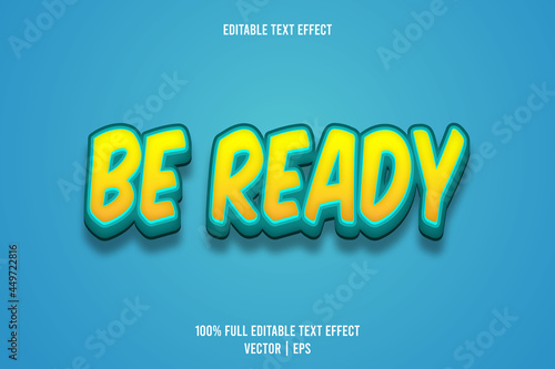 Be ready editable text effect 3 dimension emboss cartoon style