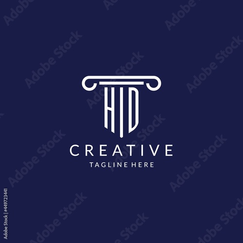 HD logo monogram with pillar shape designs