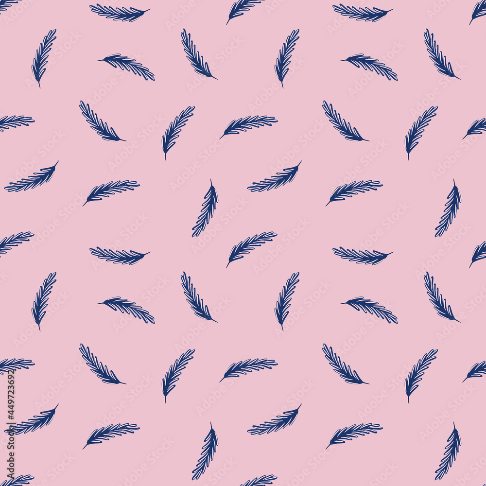 Ear of wheat blue random silhouettes seamless pattern. Pink background. Agriculture style. Farm print. Ear of wheat blue random silhouettes seamless pattern. Pink background. Agriculture style. Farm print.