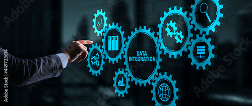 Tableau sur toile Business Technology Data integration concept on abstract background