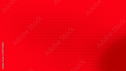 Dots halftone red color pattern gradient texture with technology digital background. Dots pop art comics with summer background.