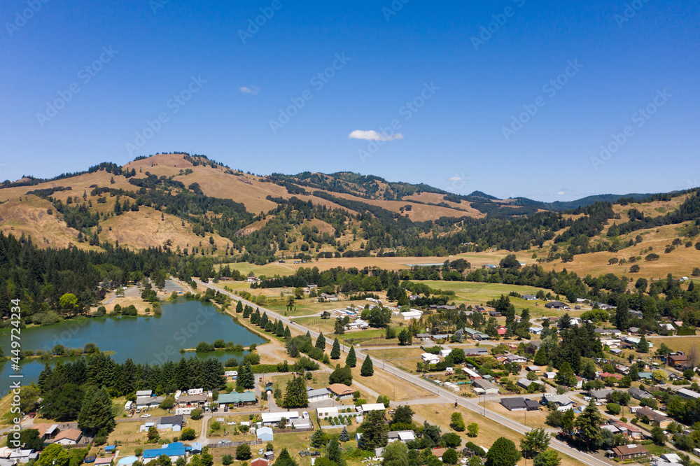 Aerial photo of Powers, Oregon
