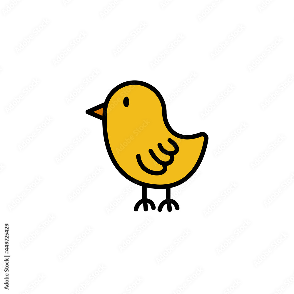 Pájaro. Ave amarillo. Concepto de animales. Ilustración vectorial Pájaro. Ave amarillo. Concepto de animales. Ilustración vectorial