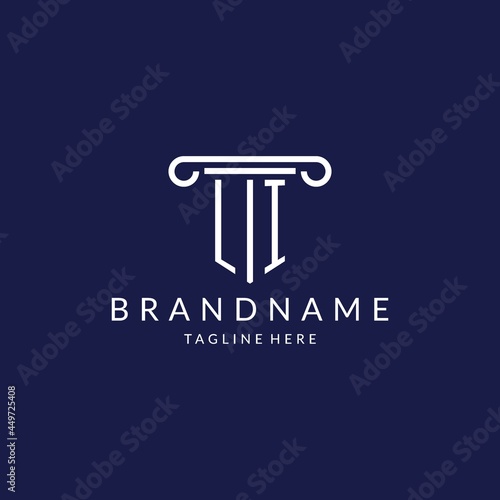 LI logo monogram with pillar shape designs