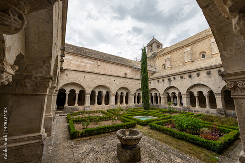 Cloister of the Abbey of Senanques near Gordes in Luberon, Provence, south of France photo