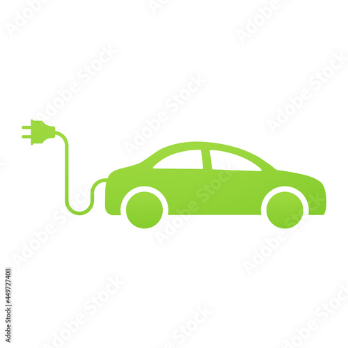 Eco electrocar icon Zero emission vehicle Battery charging station sign
