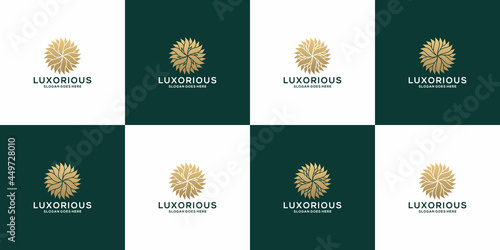 bundle flower ornament mandala logo design template