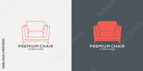 set minimalist sofa logo design for furniture, property and interior business
