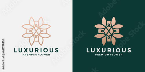 beauty abstract flower lotus ornament logo design