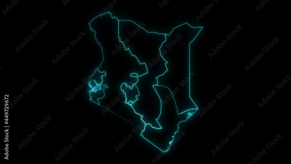 Animated Outline Map of Kenya with Provinces Animated Outline Map of Kenya with Provinces