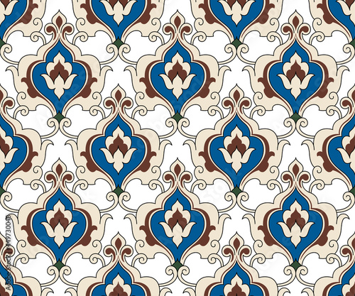 Seamless pattern, traditional Persian elements. Transparent back. Swatch is included.