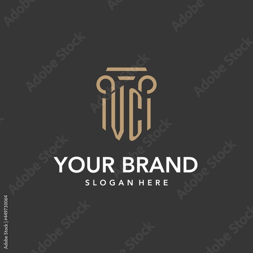 VC logo monogram with pillar style design