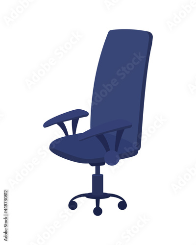 Office chair semi flat color vector object. Furniture for consulting space. High-backed chair. Organizing counselling room isolated modern cartoon style illustration for graphic design and animation