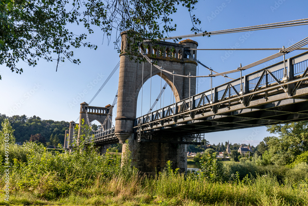 Fototapeta premium Langeais bridge over Loire River, Loire Valley, France