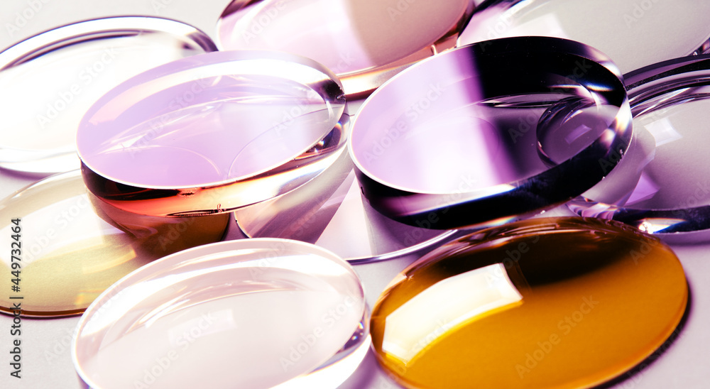 Lenses for glasses with anti-reflective coating - obrazy, fototapety, plakaty 