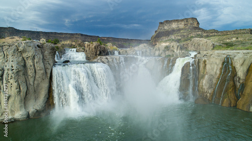 Shoshone falls as seen from a drone