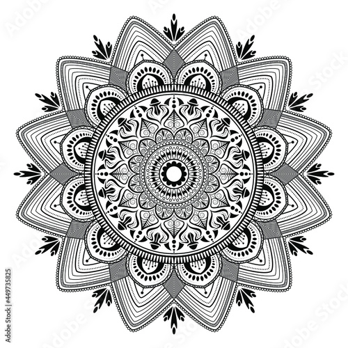 floral vector decorative ornamental mandala. mandala for henna, Mehndi, tattoo, decoration, decorative ornament, outline doodle hand draw vector illustration