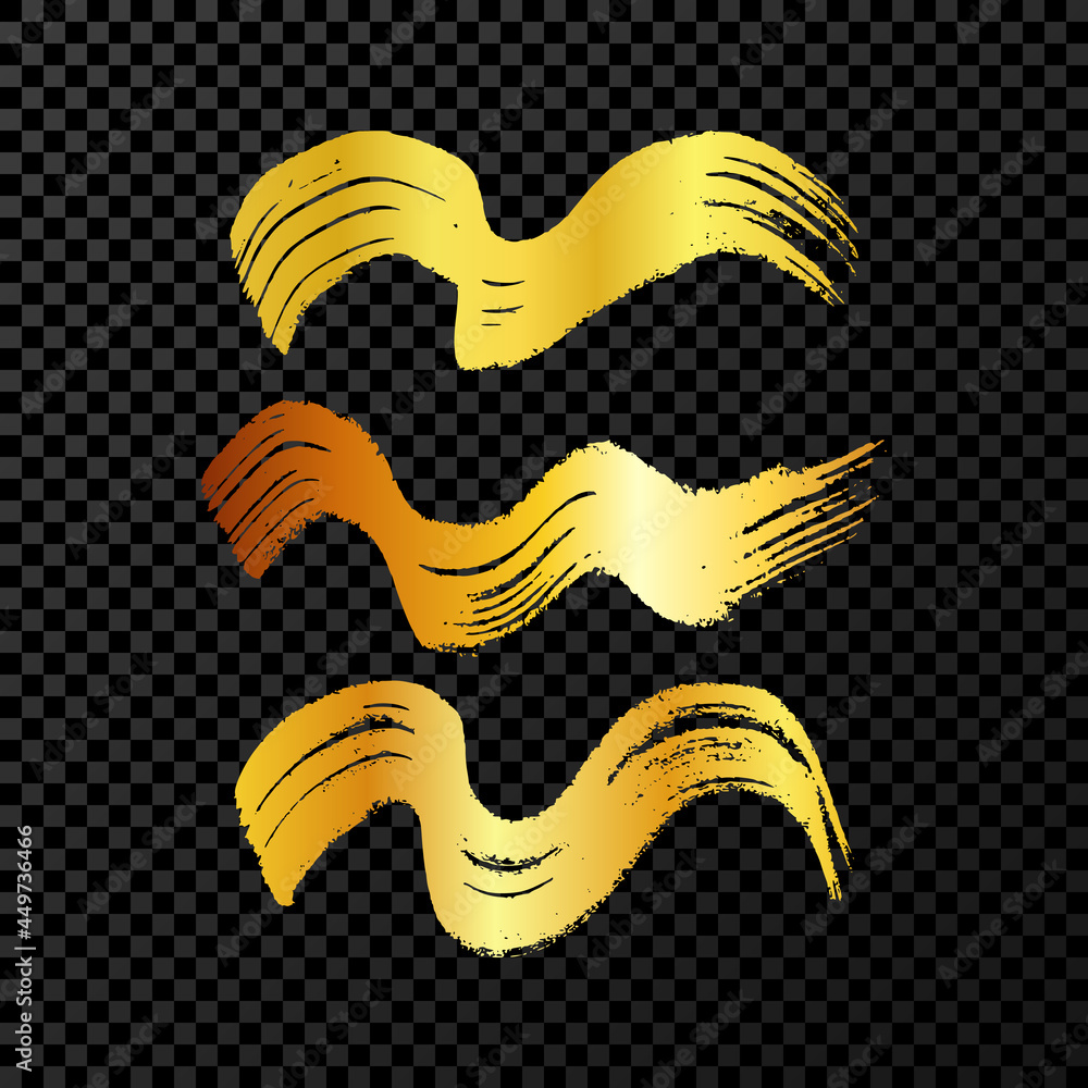 Gold wavy grunge brush strokes Gold wavy grunge brush strokes