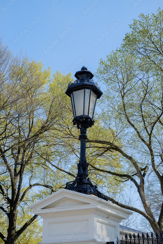 One of several beautiful lamp posts on the grounds of the White House in Washington DC