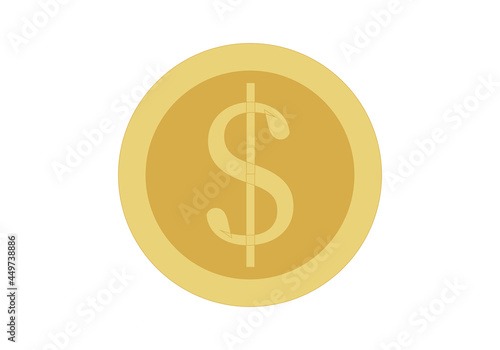 Icono dorado de moneda de dolar.