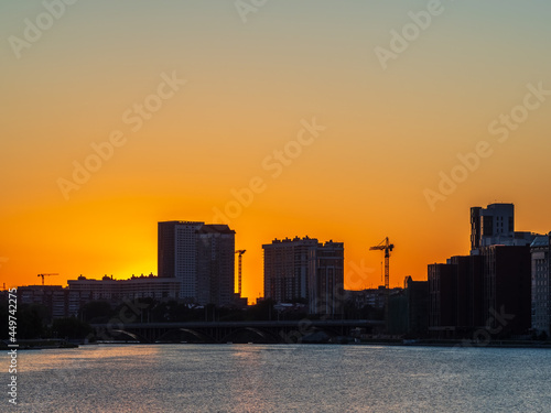 Wallpaper Mural Sunset in summer on a pond in the center of the city. Yekaterinburg, Russia Torontodigital.ca