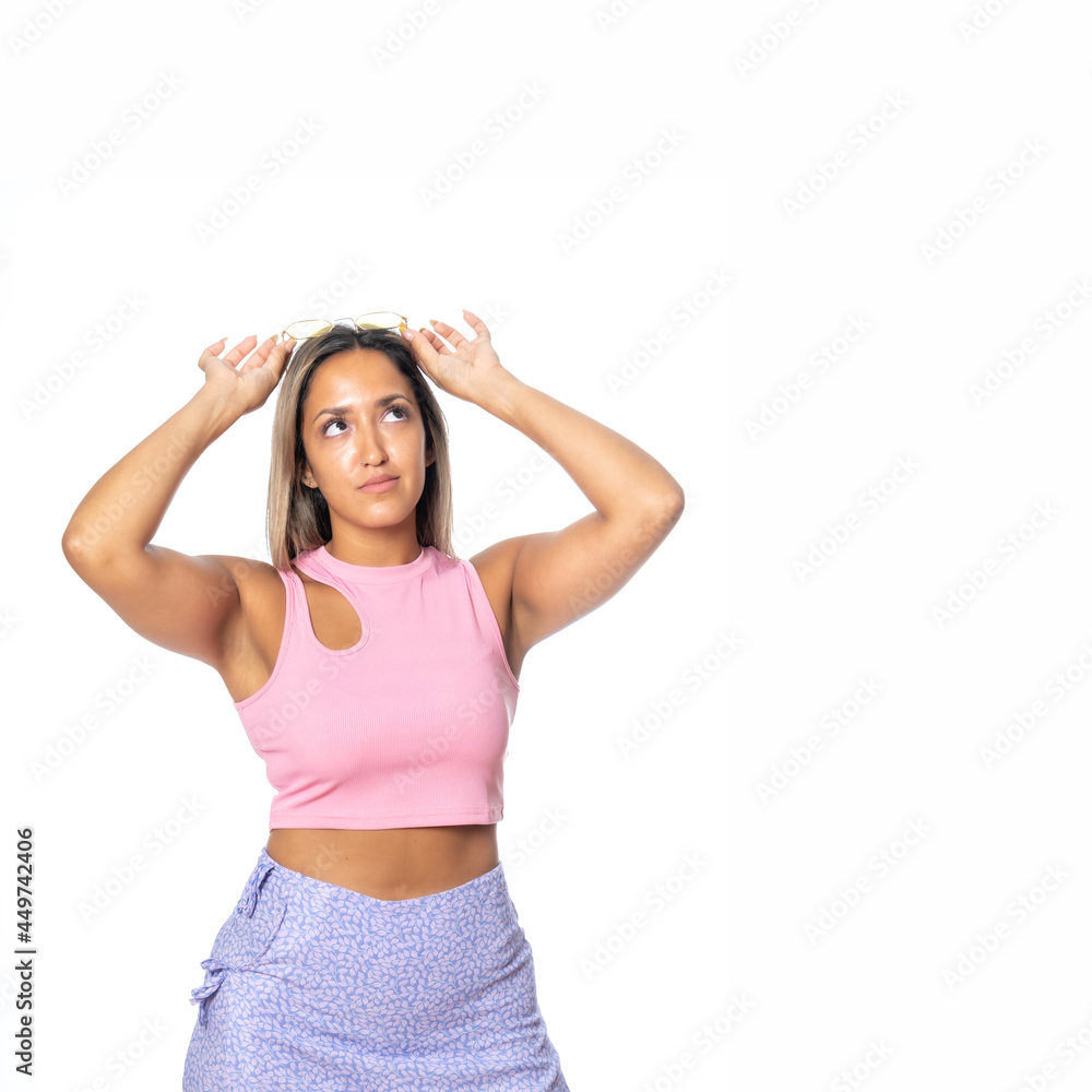 Super happy girl holding a tablet isolated on white background Super happy girl holding a tablet isolated on white background
