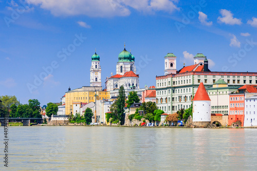 Passau, Germany. City of Three Rivers in front of the Inn river.